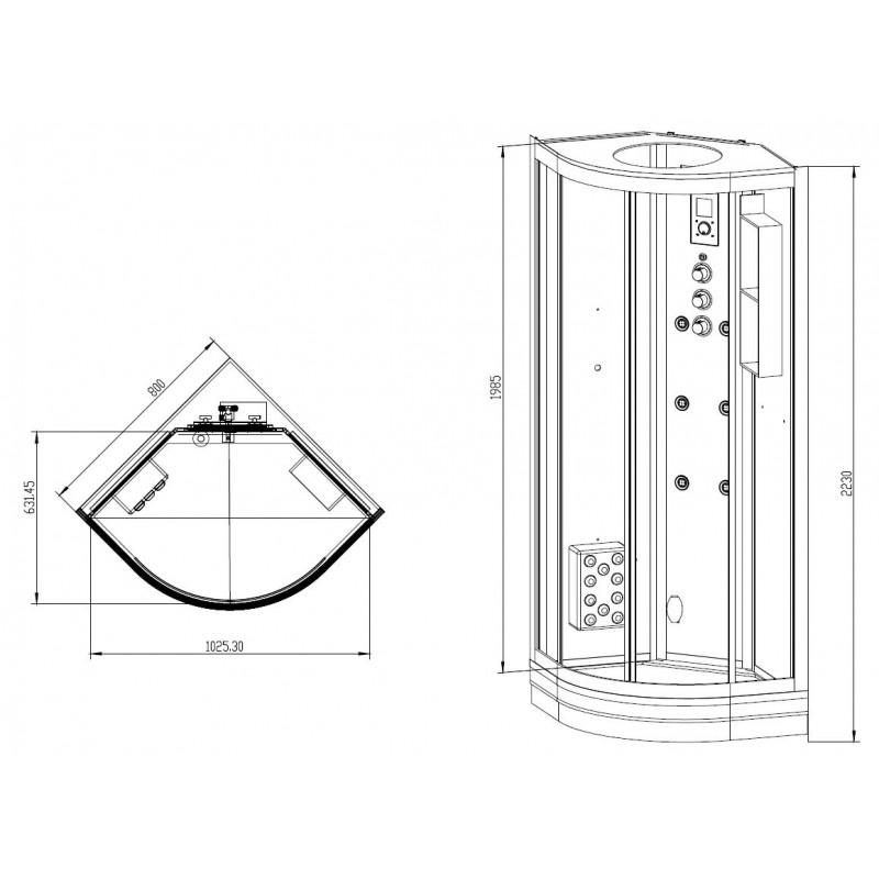 CABINE DOUCHE HAMMAM ARCHIPEL® QDR 80C BLACK_8