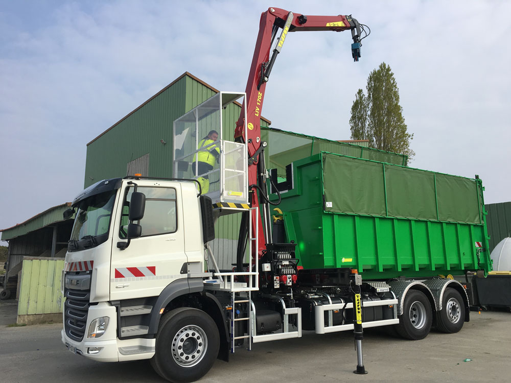 Bras amovible pour camion de collecte des déchets - capacité 2T à 26T - système multi-caissons - HPC_8