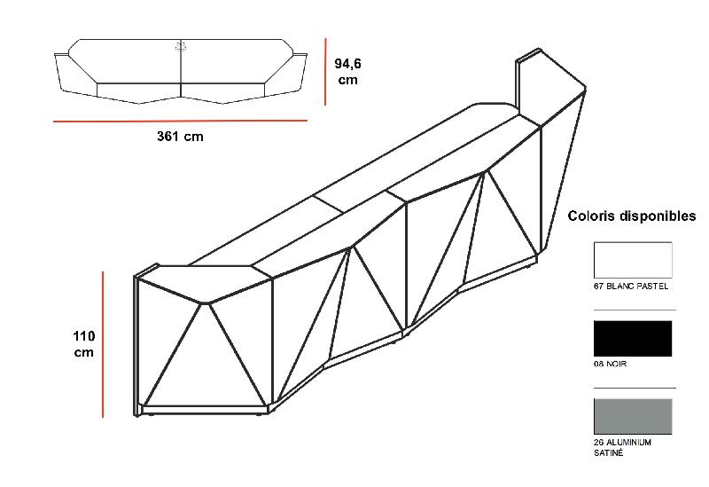 Banque d'accueil lumineuse Alpa - MDD - Gris brillant_8