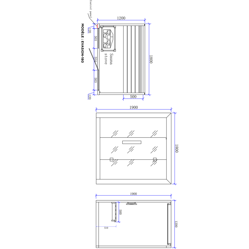 SAUNA BOREAL® EVASION 180 - 3/4 PLACES - 180*120*190_8