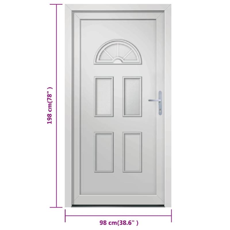 Vidaxl porte d'entrée blanc 98x198 cm pvc 3187916_8
