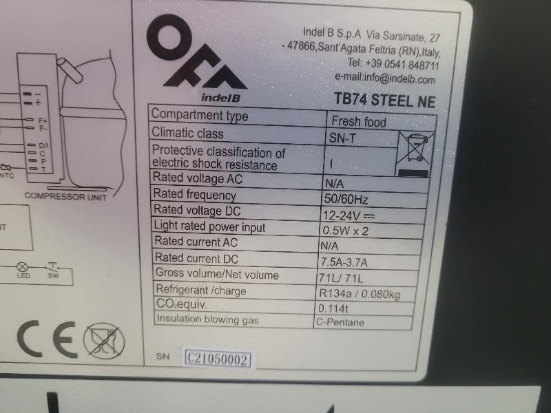 Glacière / congélateur électrique à Compression INDEL B STEEL TB74 - Vesna_8