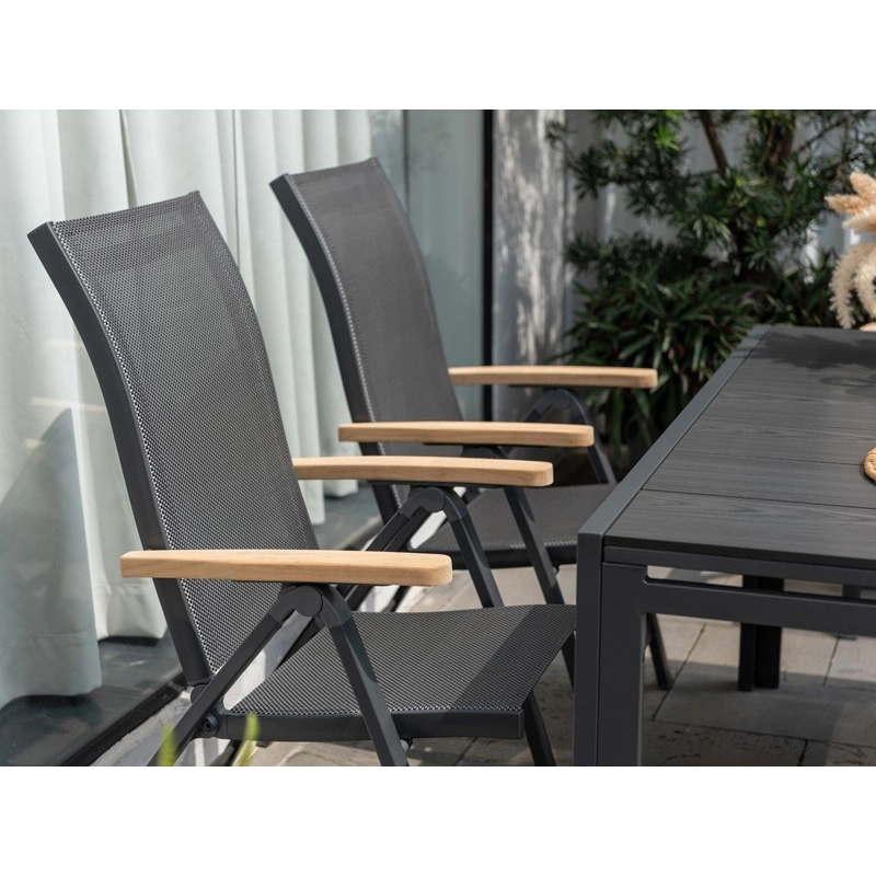Fauteuil de jardin inclinable essence 71,1x61,9x107,1cm – MTF – aluminium et teck – 2nab3129_8
