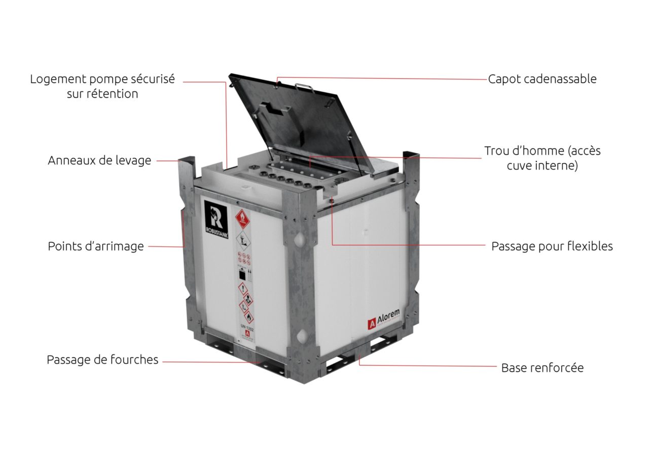 Cuve de transport de gasoil Robustank Performance - 928L à 2829L - homologuée UN/ADR - acier double paroi_8