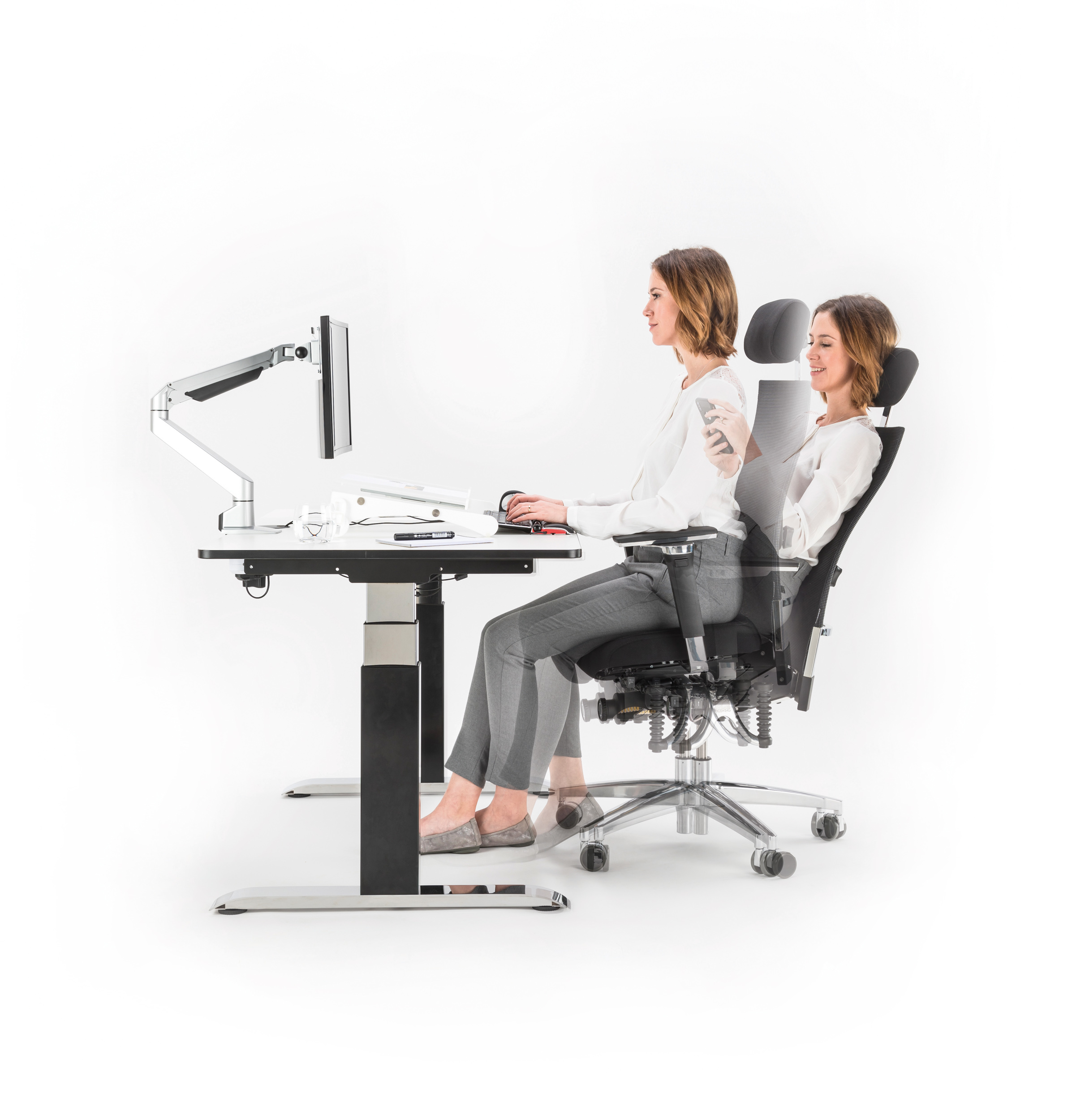 Chaise de bureau avec options de réglage avancées