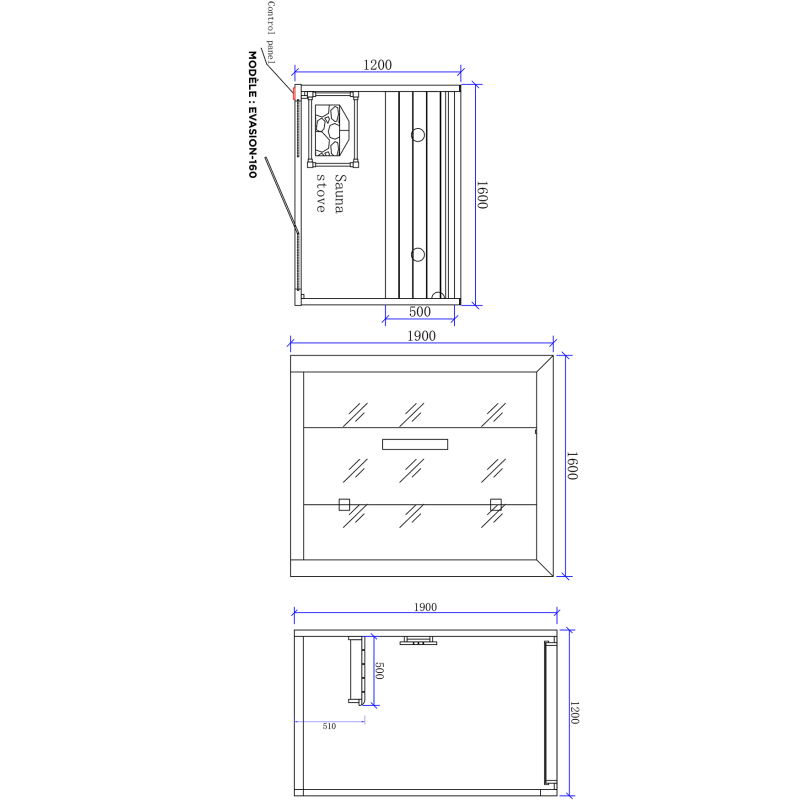 SAUNA BOREAL® EVASION 160 - 3 PLACES - 160*120*190_8