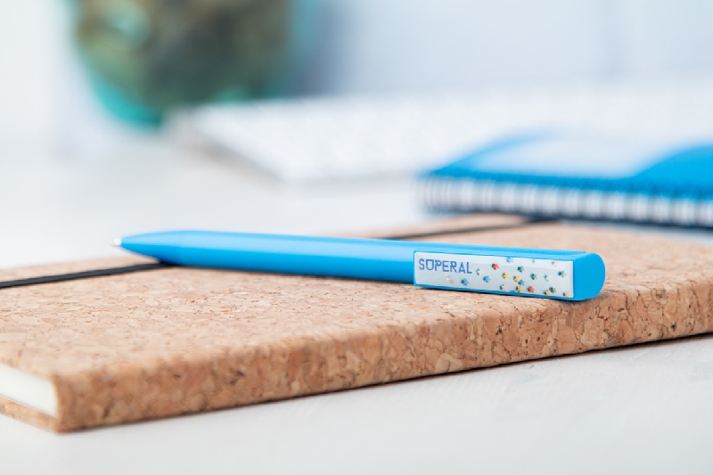 Stylo à bille en plastique - mouvement spécial du clip - encre bleue_8