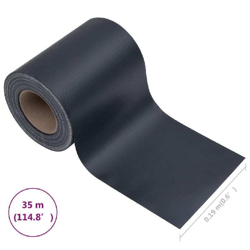 Vidaxl écran d'intimité de jardin pvc 35x0,19 m gris foncé mat 147867_8