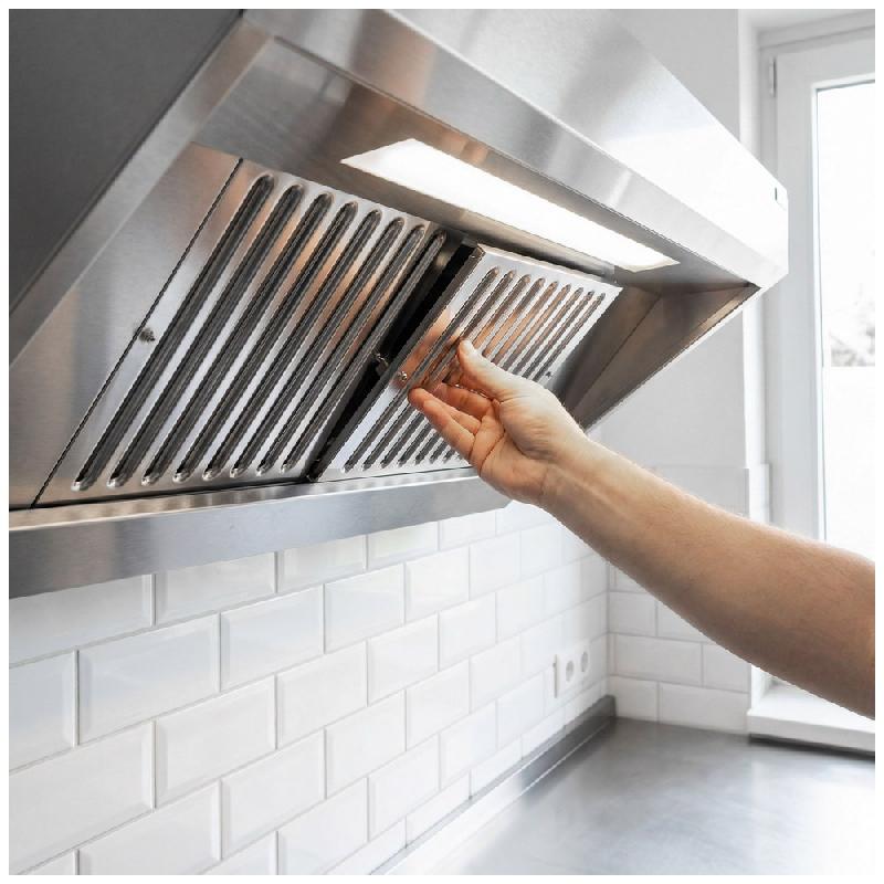 Hotte murale inox 2m avec moteur, régulateur, filtre et éclairage | Profondeur 700 mm_8