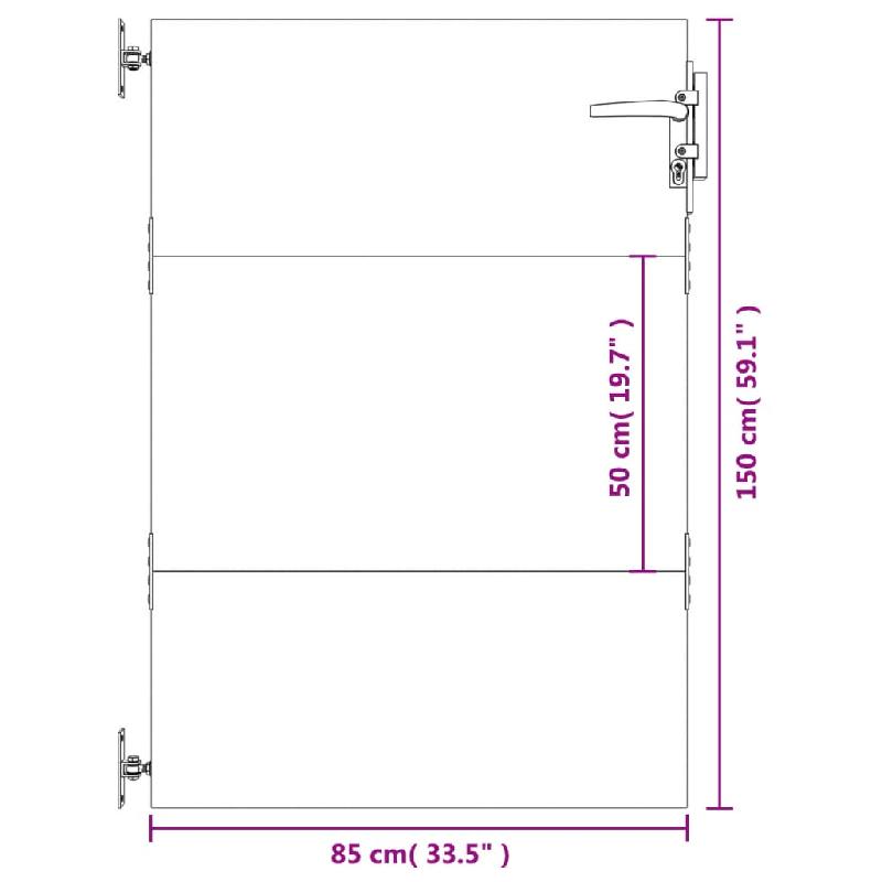 Vidaxl portail de jardin 85x150 cm acier corten 153259_8