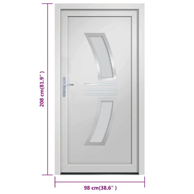 Vidaxl porte d'entrée blanc 98x208 cm pvc 3187923_8