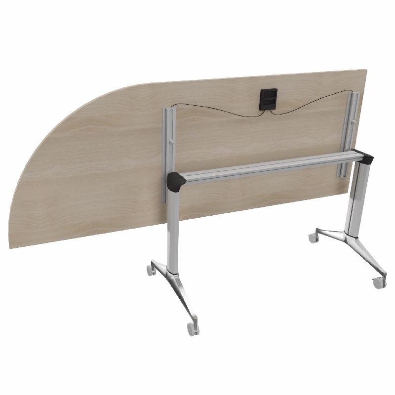 Table de réunion NET, plateau abattant avec retour - Mobel Linea - Alu, Wenge, Droite_8