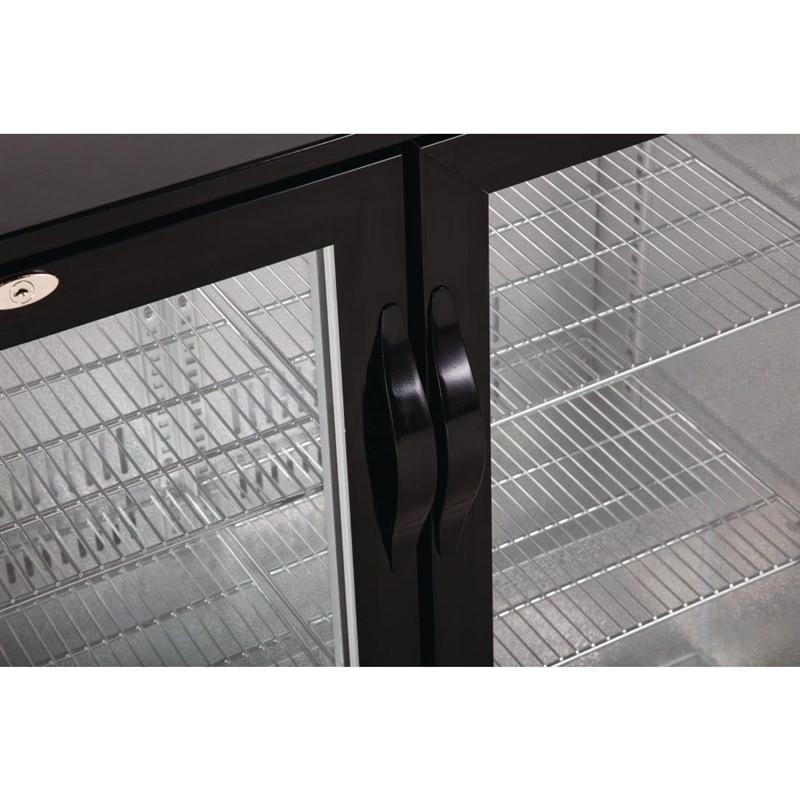 Arrière-bar trois portes pivotantes Série G noir 330L GL004 Polar_8