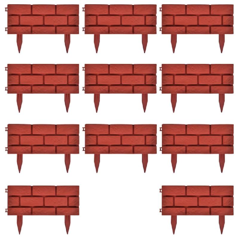Vidaxl clôture de jardin avec design de briques 11 pcs 141257_8