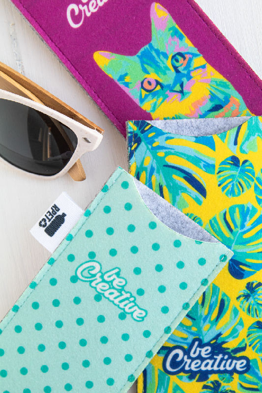 Étui à lunettes de soleil en feutre RPET personnalisé - Impression quadri - Labélisé RPET_8