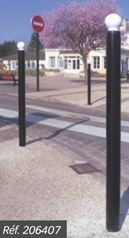 Potelet haute visibilité peint sur zinc - Tube acier Ø60, 76, 102 et 114 mm - Cinq pommeaux au choix - Fixation par scellement direct_8