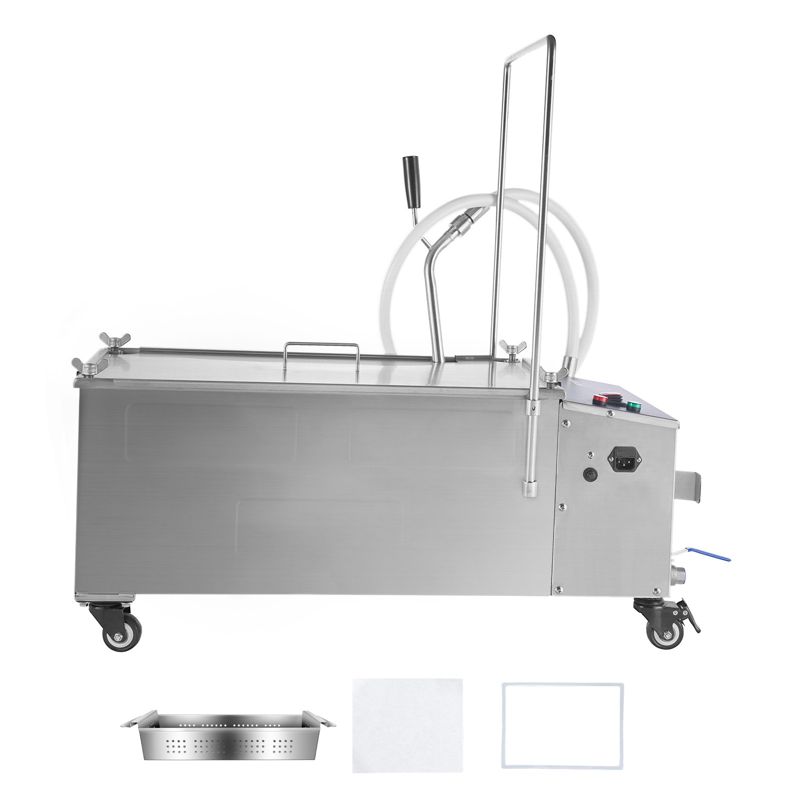 Filtre à huile pour friteuse VEVOR - Réservoir 55 L - Vitesse 10 L/min - Mobile avec roulettes et tuyau_8