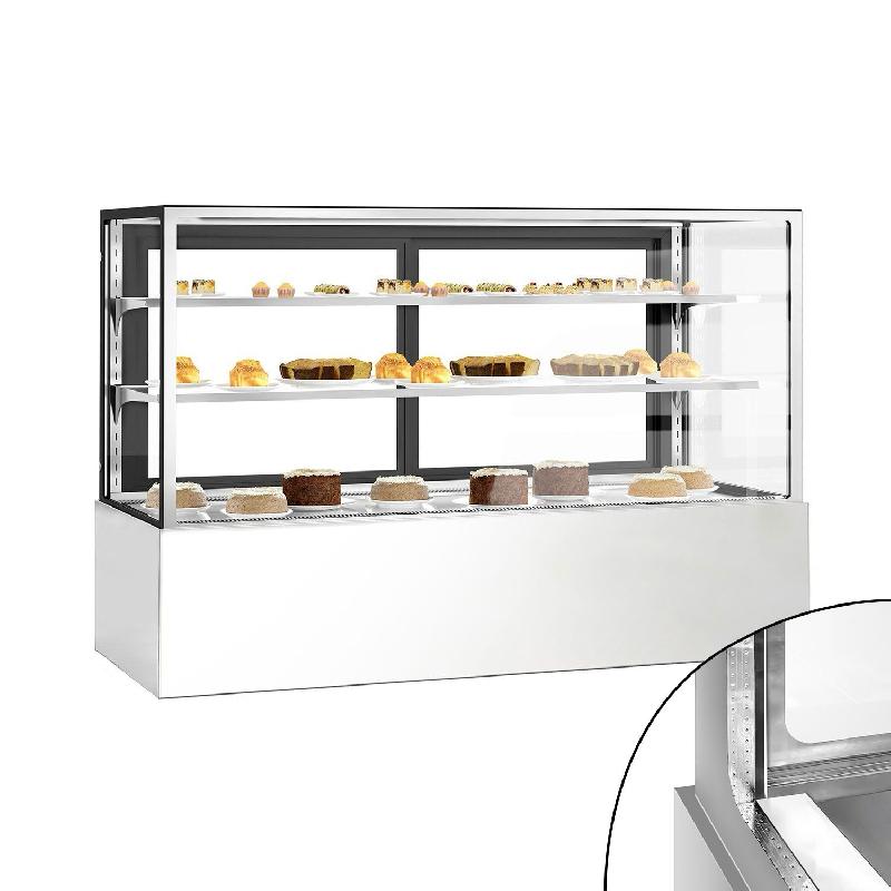 Vitrine réfrigérée pour pâtisserie - 1800 mm - 2 étagères - Inox_8