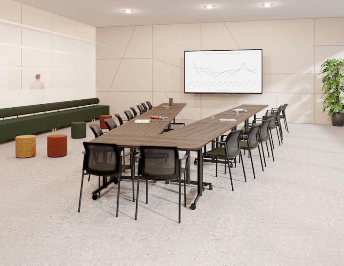 Table modulable, pratique  et esthétique, avec plateau rabattable, idéale pour vos espaces d'apprentissage_8