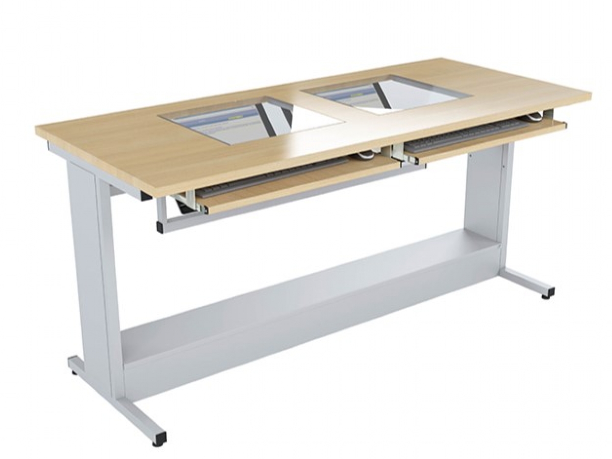 Table informatique DATA avec écran sous vitre - Fabrication française - Pour salles de formation, lycées et magasins_8