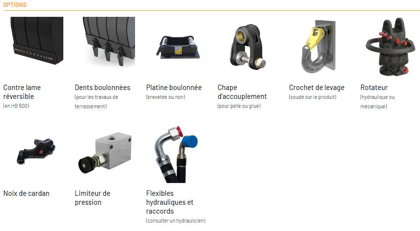 Benne preneuse Série GMBOT2 - grande capacité, double vérins, structure renforcée en FE 510_8