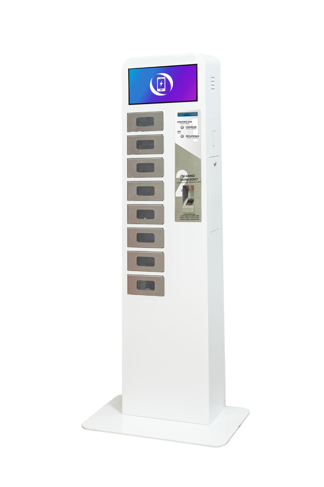 Borne de recharge sécurisée Touch 8 - 8 casiers pour smartphones, tablettes et petits appareils électroniques - Écran 15 pouces_8