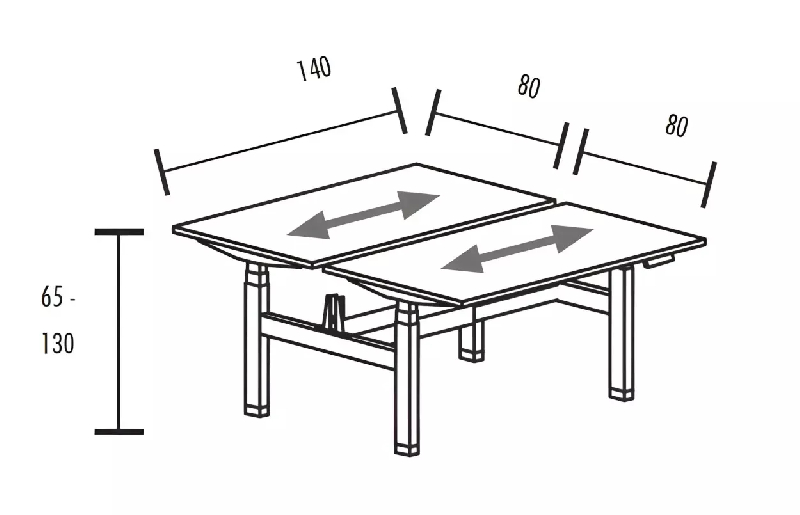 Bench vis-à-vis de 2 postes réglables en hauteur à 2 x 2 moteurs So Baza_8
