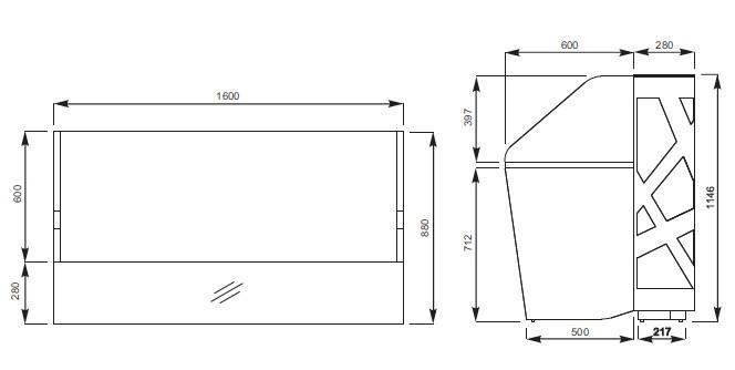 Banque d'accueil lumineuse Zig Zag version droite - MDD - 160_8