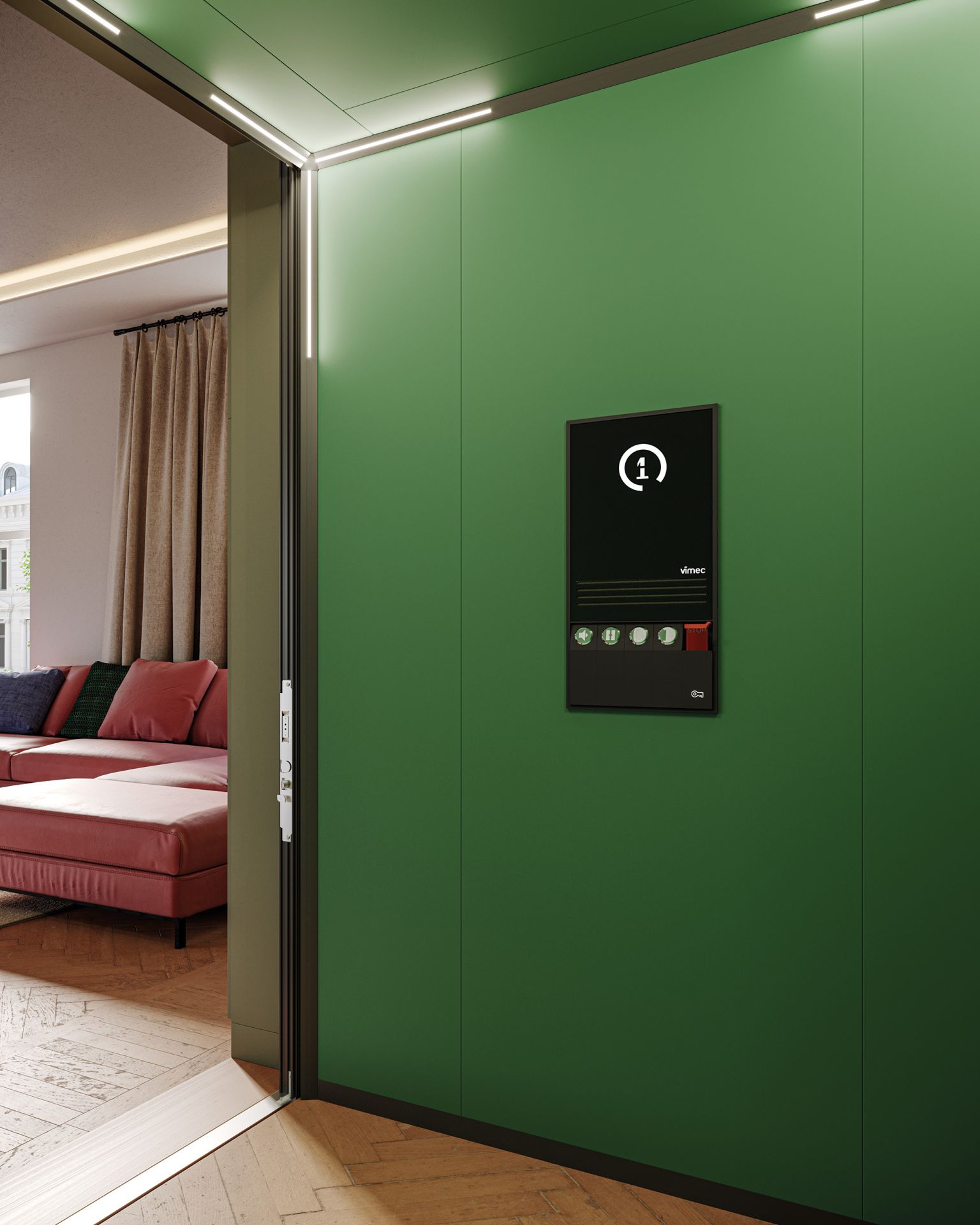 Ascenseur de maison hydraulique confortable silencieux modulaire interchangeable et connecté  - AR:IA_8