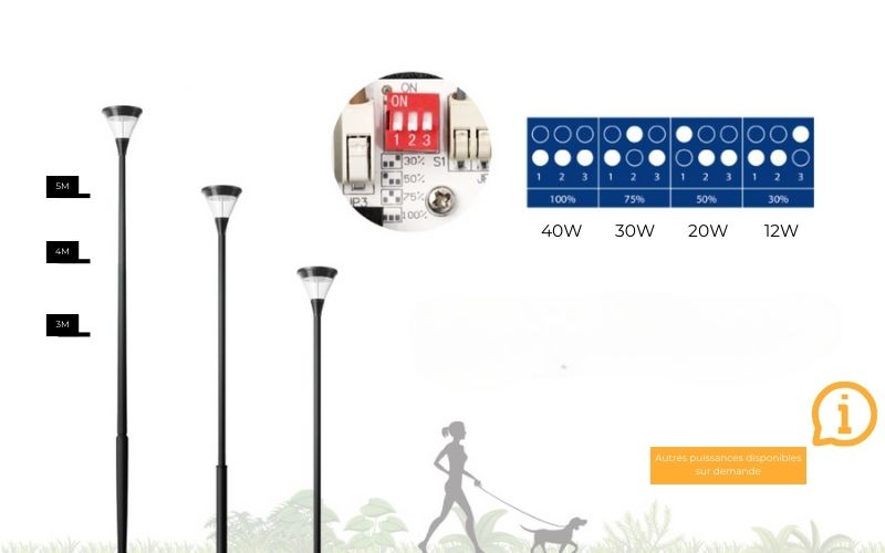 Luminaire design courbé et élégant - URBAN - Montage sur poteau - LED 12W à 40W - Réglable et robuste IP66 IK09_8