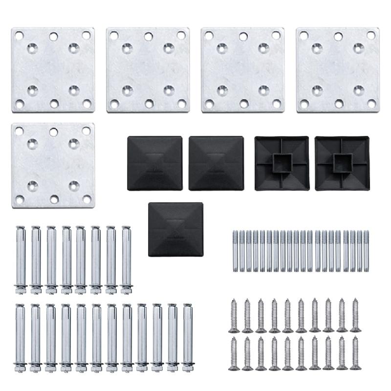 Vidaxl ensemble de panneau de clôture wpc 619x(105-186) cm noir 3070439_8