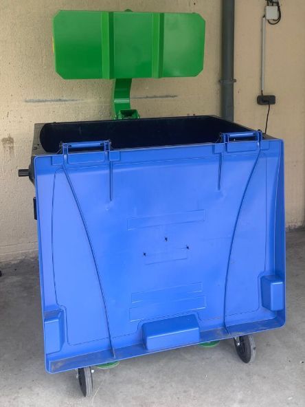 Compacteur et tasseur de bac BP660 à BP1100 LITRES Mobile, déplaçable  pour déchets de marché et halle alimentaire._8