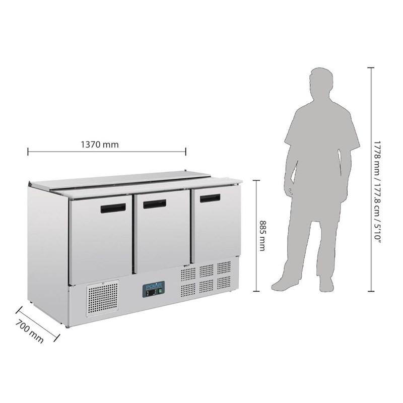 Comptoir à salade réfrigéré 368L Polar Série G 4 GN 1/1 G607 Polar_8