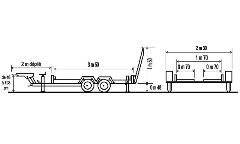 Moiroud ECO350 Remorque porte-engins 3,5T 2 essieux neuve_8