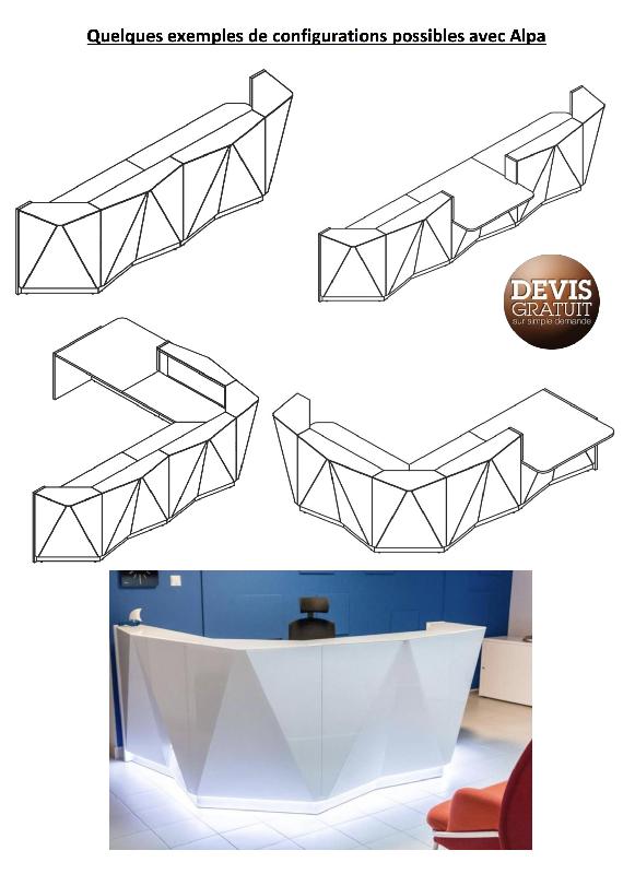 Banque d'accueil d'angle Alpa - MDD - Gris brillant_8
