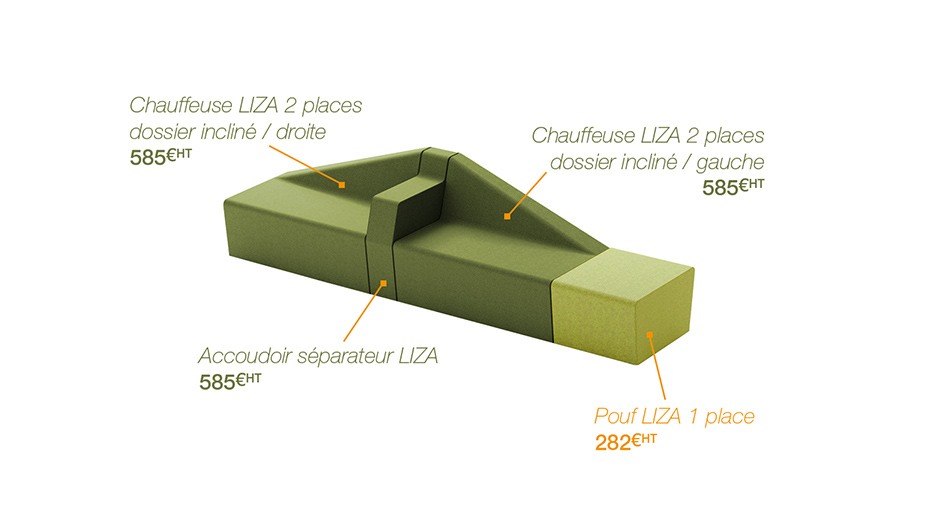 Banquette contemporaine pour espaces collaboratifs