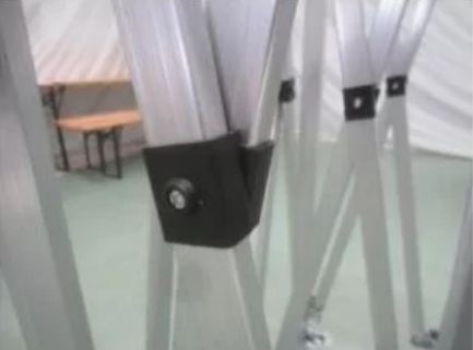 Abri stand parapluie M2 - Buff'hyeres Collectivités - Structure aluminium anodisé - Toit PVC 520 g/m² - Piètement 6 faces Ø 50 mm_8