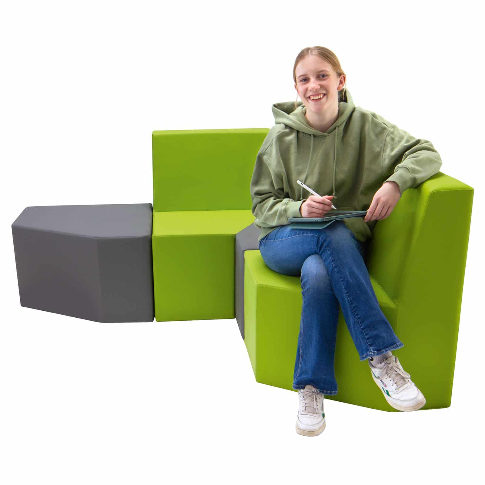 Pouf Pentagonal - Confortable et Indéformable avec Noyau en Mousse Solide  - EWS.60_8
