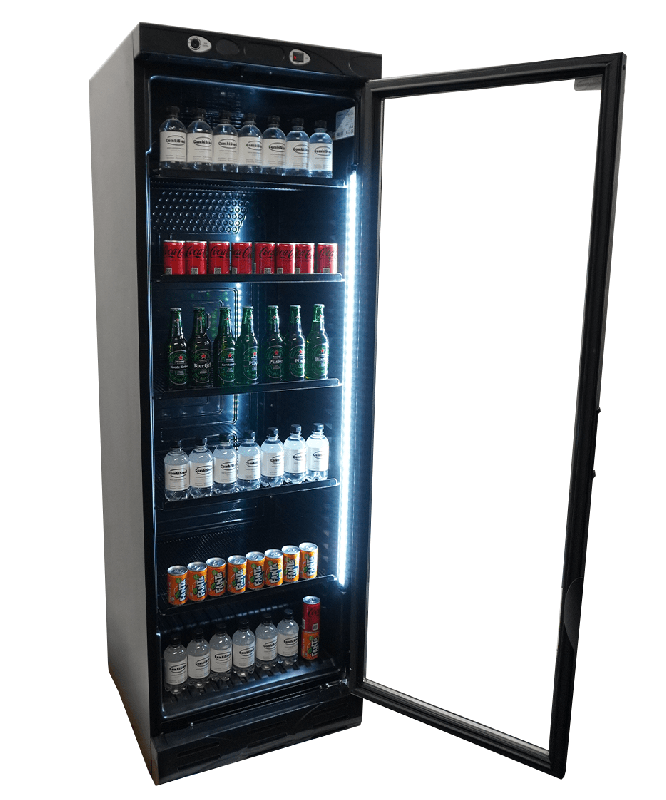 Réfrigérateur 1 porte en verre 382l noir sans canopy l595 7464.0094 COMBISTEEL_8