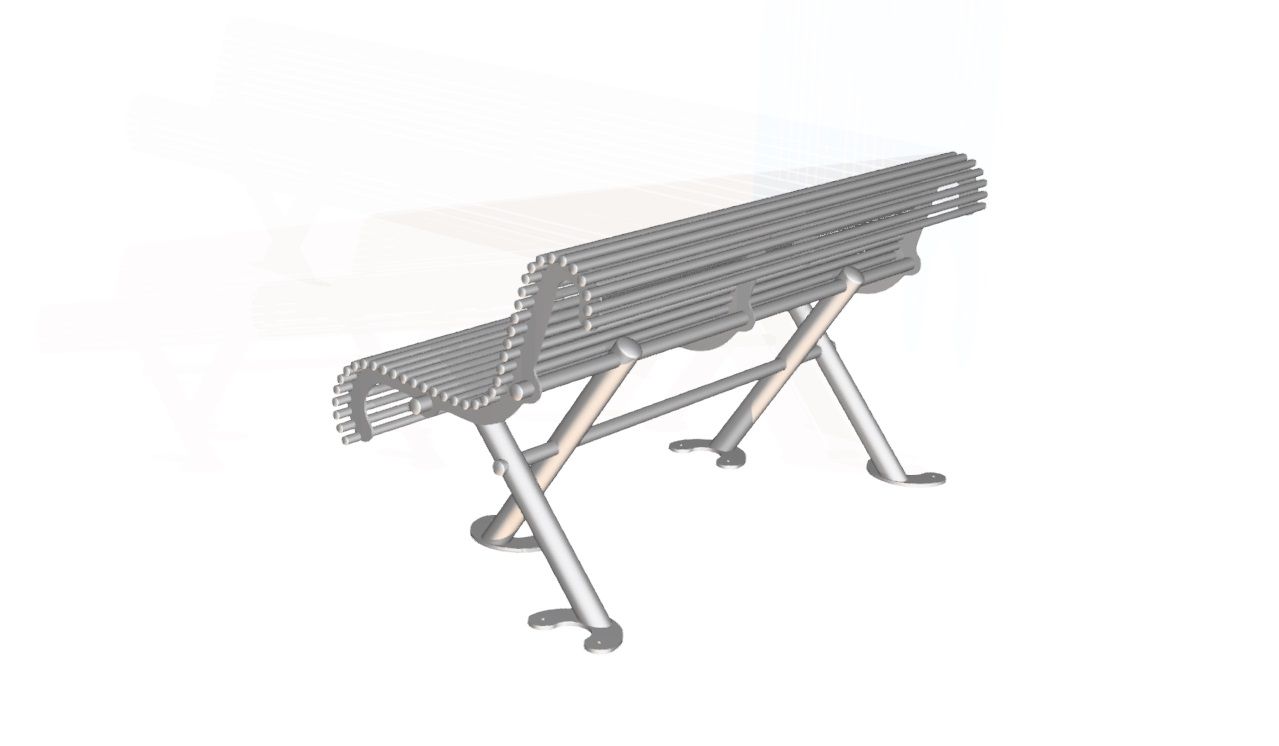 Banc en acier inoxydable à barreaux - Référence MUB33 - Fabriqué en Bretagne - Longueur 150 cm ou sur mesure_8