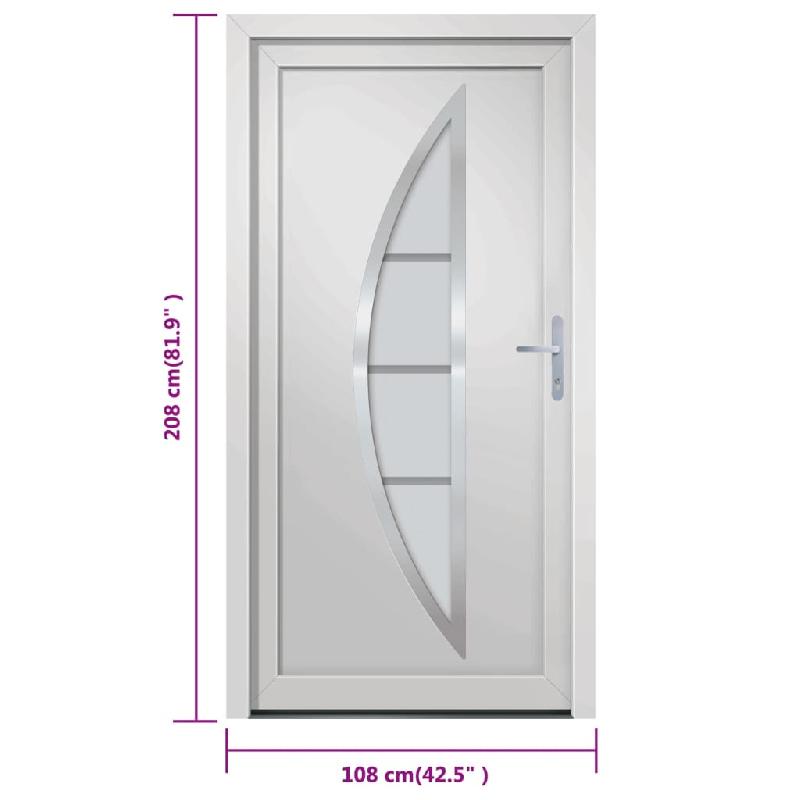 Vidaxl porte d'entrée blanc 108x208 cm pvc 3187872_8
