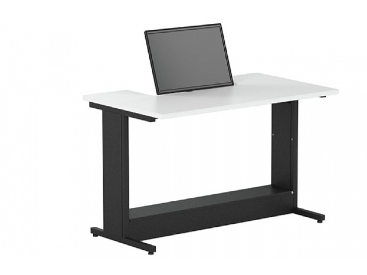 Table informatique ergonomique et sécurisée avec écran semi-encastré - DATA - Fabrication française, piètement réglable et choix de finitions_8
