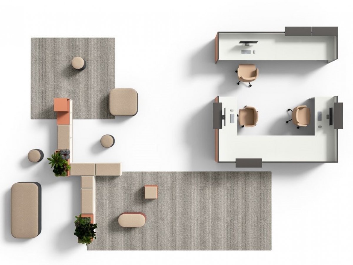 Banque d'accueil personnalisable OUTLINE - configurations variées et design moderne_8
