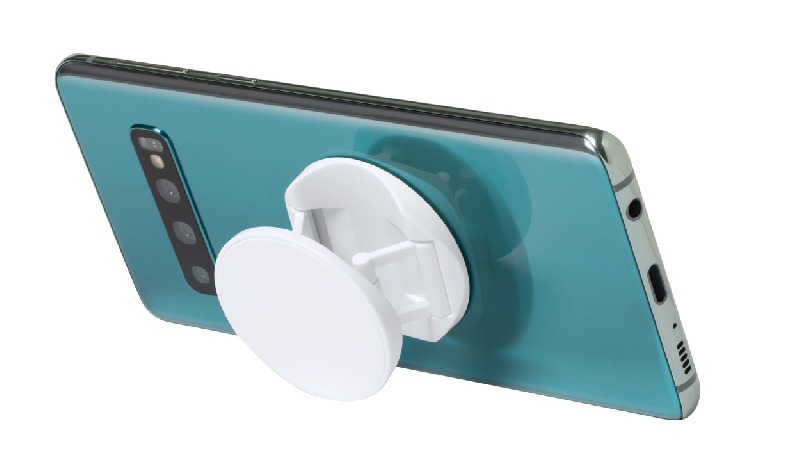 Porte téléphone portable en plastique - autocollant au dos - couleur blanche - 8,4g_8