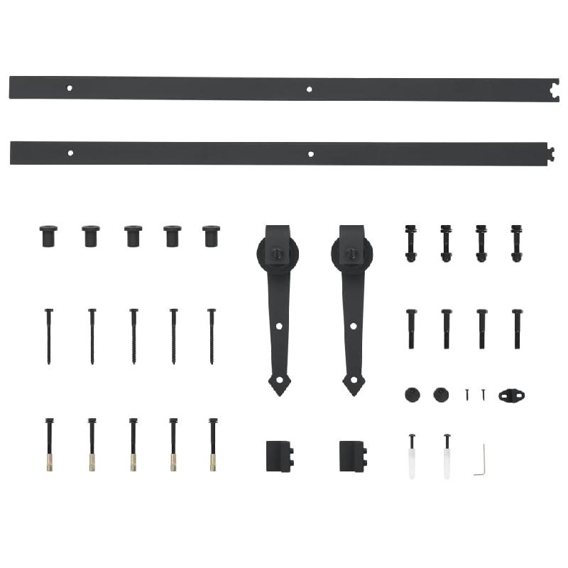 Vidaxl porte coulissante et kit de quincaillerie 90x210 cm pin massif 3203210_8