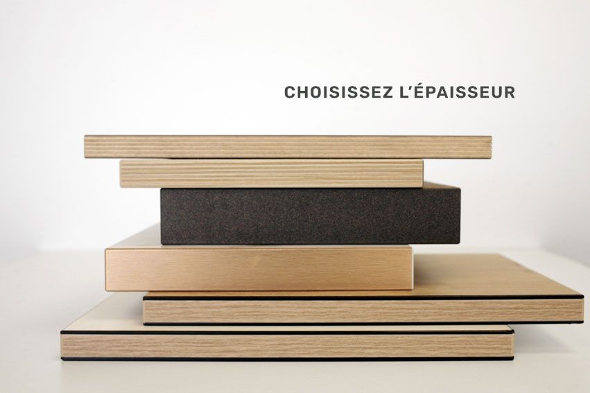 Plateau de table en bois aggloméré stratifié - Fabrication française - Plusieurs décors et épaisseurs disponibles_8