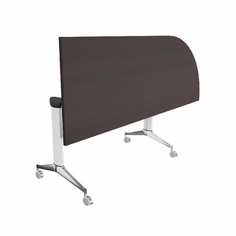 Table de réunion NET, plateau abattant avec retour - Mobel Linea - Blanc, Wenge, Droite_8