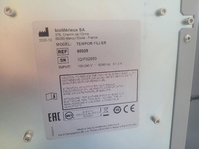 Automate / Système d'énumération des micro-organismes BIOMERIEUX TEMPO READER + 2 x FILLER_8