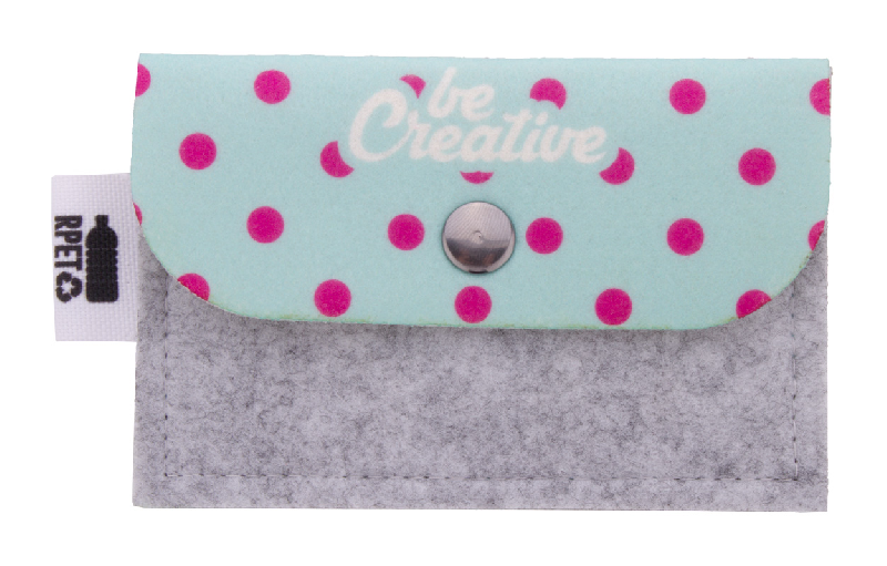 Porte-monnaie sur mesure en feutre RPET - impression quadri - 18g - couleur gris_8