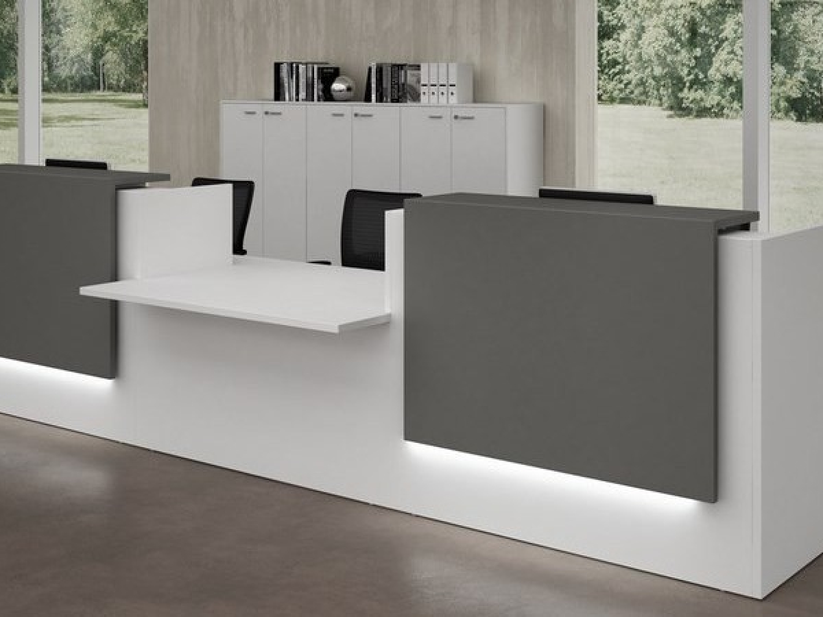 Banque d'accueil en bois Z2 - Modulable, éclairage LED et finitions personnalisées_8